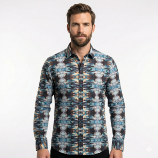 CAMISA HOMBRE MANGA LARGA SLIM,XANDER. ALGODÓN/ELASTÁN.
