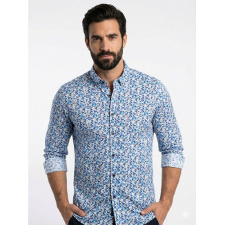 CAMISA SLIM HOMBRE,BERLIN,ALGODÓN/ELASTÁN.