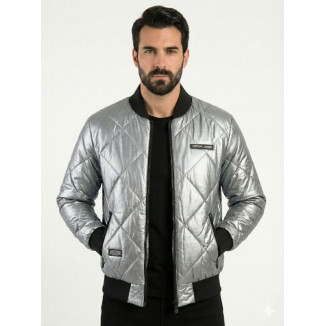 CHAQUETA BOMBER PLATEADA...