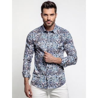 CAMISA SLIM HOMBRE REED.ALGODÓN/ELASTÁN.