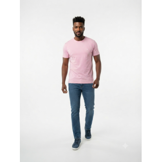 CAMISETA HOMBRE MANGA CORTA ROSA.